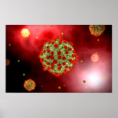 Mikroskopische Sicht auf das HIV-Virus 2 Poster (Vorne)