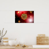 Mikroskopische Sicht auf das HIV-Virus 2 Poster (Küche)