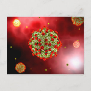 Mikroskopische Sicht auf das HIV-Virus 2 Postkarte