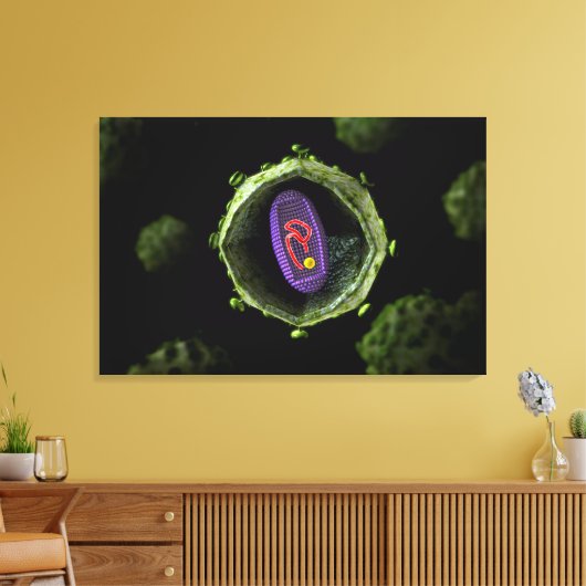 Mikroskopische Sicht auf das HIV-Virus, Querschnit Leinwanddruck (Insitu (Wohnzimmer))