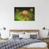Mikroskopische Sicht auf das Krebsvirus Leinwanddruck (Insitu (Schlafzimmer))