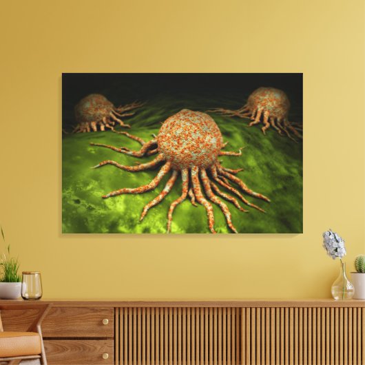 Mikroskopische Sicht auf das Krebsvirus Leinwanddruck (Insitu (Wohnzimmer))