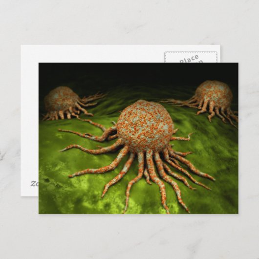 Mikroskopische Sicht auf das Krebsvirus Postkarte (Vorne/Hinten)