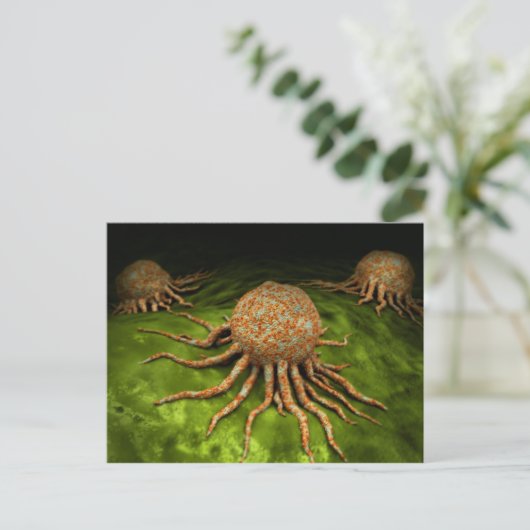 Mikroskopische Sicht auf das Krebsvirus Postkarte (Stehend Vorderseite)