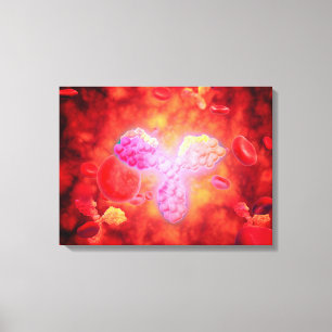 Mikroskopische Sicht auf menschliche Antikörper Leinwanddruck