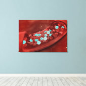 Mikroskopische Sicht der Blutgerinnung Leinwanddruck (Insitu (Holzboden))