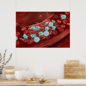 Mikroskopische Sicht der Blutgerinnung Poster (Küche)