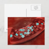 Mikroskopische Sicht der Blutgerinnung Postkarte (Vorne/Hinten)