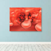 Mikroskopische Sicht der Blutzellen Leinwanddruck (Insitu (Holzboden))