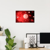 Mikroskopische Sicht der weißen Blutkörperchen Poster (Heimbüro)
