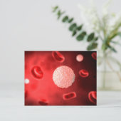 Mikroskopische Sicht der weißen Blutkörperchen Postkarte (Stehend Vorderseite)