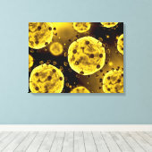 Mikroskopische Sicht des Coronavirus Leinwanddruck (Insitu (Holzboden))