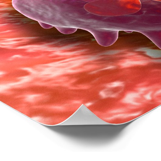 Mikroskopische Sicht phagozytischer Makrophagen 3 Poster (Ecke)