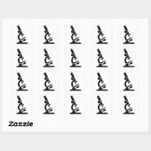 Mikroskopische Silhouette Quadratischer Aufkleber (Blatt)