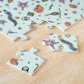 Mikroskopische Tiere in blau Puzzle (Seite)