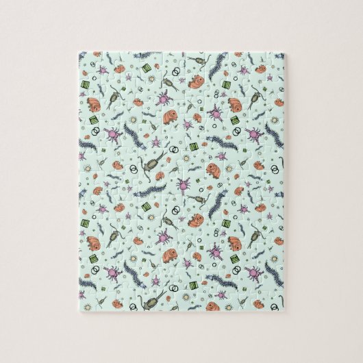 Mikroskopische Tiere in blau Puzzle (Vertikal)