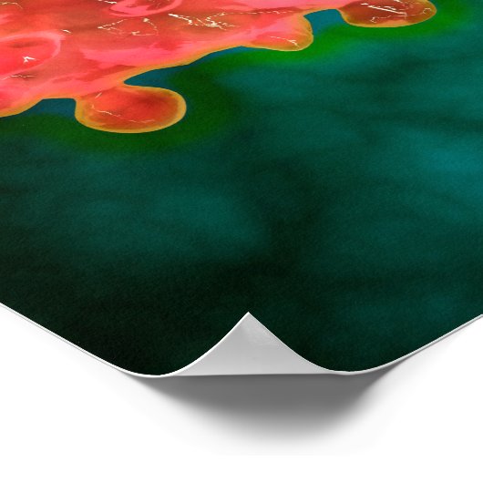 Mikroskopischer Anblick einer Leukämiezelle Poster (Ecke)