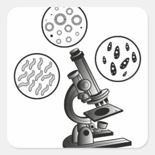 Mikroskopvirus Quadratischer Aufkleber