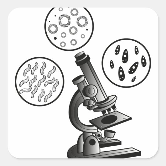 Mikroskopvirus Quadratischer Aufkleber (Vorderseite)