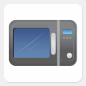 Mikrowelle Quadratischer Aufkleber (Vorderseite)