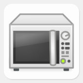 Mikrowelle Quadratischer Aufkleber (Vorderseite)