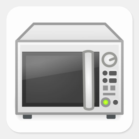 Mikrowelle Quadratischer Aufkleber (Vorderseite)