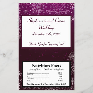 Mikrowellen-Popcorn-Hülle Lila Sterne / Schneefloc Flyer