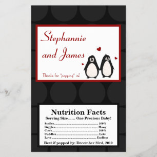 Mikrowellen-Popcorn-Verpackung Pinguin Liebespaar  Flyer