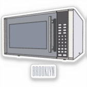 Mikrowellendarstellung Cartoon Aufkleber (Vorderseite)