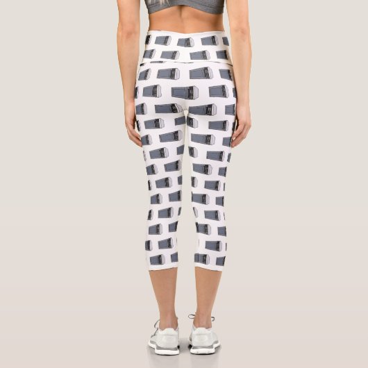 Mikrowellendarstellung Cartoon Capri Leggings (Rückseite)