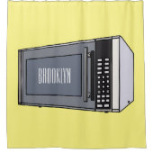 Mikrowellendarstellung Cartoon Duschvorhang (Vorderseite)