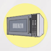 Mikrowellendarstellung Cartoon Etiketten (Design 1)