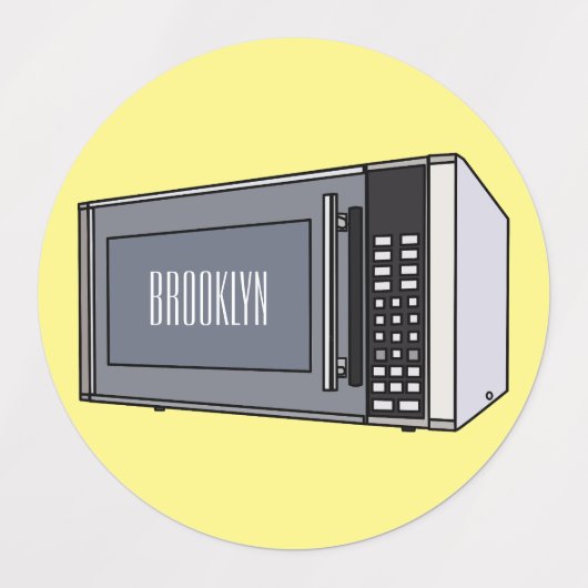 Mikrowellendarstellung Cartoon Etiketten (Design 1)