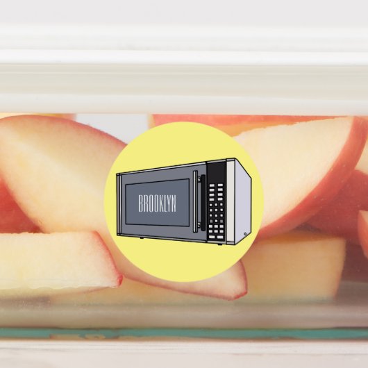 Mikrowellendarstellung Cartoon Etiketten (Befestigt)