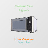 Mikrowellendarstellung Cartoon Fensteraufkleber (Blatt)
