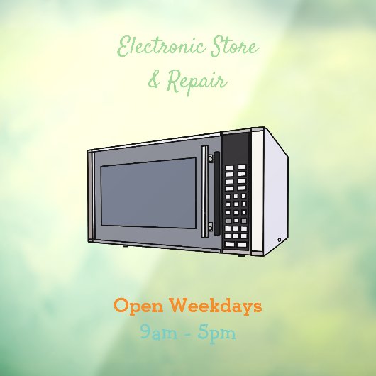 Mikrowellendarstellung Cartoon Fensteraufkleber (Blatt 3)