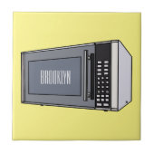 Mikrowellendarstellung Cartoon Fliese (Vorderseite)