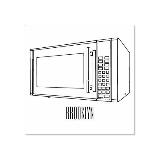 Mikrowellendarstellung Cartoon Gummistempel (Prägung)
