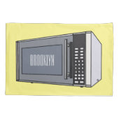 Mikrowellendarstellung Cartoon Kissenbezug (Rückseite)