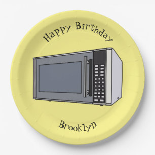 Mikrowellendarstellung Cartoon Pappteller