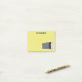 Mikrowellendarstellung Cartoon Post-it Klebezettel (Auf Schreibtisch)