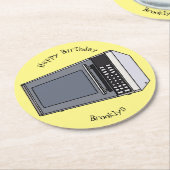 Mikrowellendarstellung Cartoon Runder Pappuntersetzer (Angewinkelt)