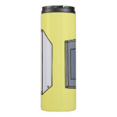 Mikrowellendarstellung Cartoon Thermosbecher (Rückseite)