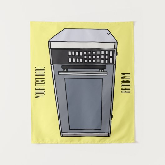 Mikrowellendarstellung Cartoon Wandteppich (Vorderseite)