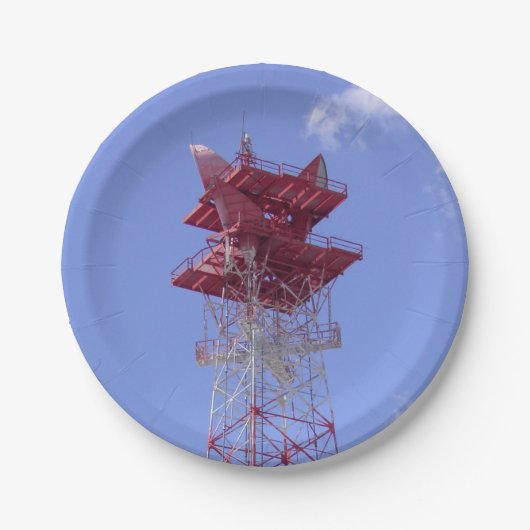 Mikrowellenturm Pappteller (Vorderseite)