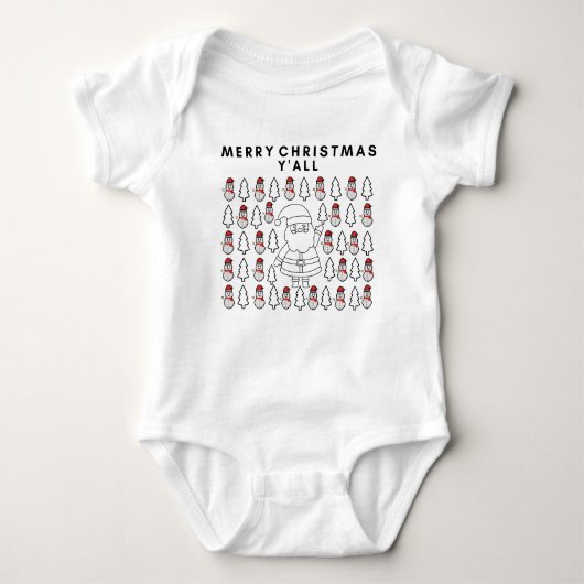 Miktiez merrychristmas minimal santa fröhliches Ja Baby Strampler (Vorderseite)
