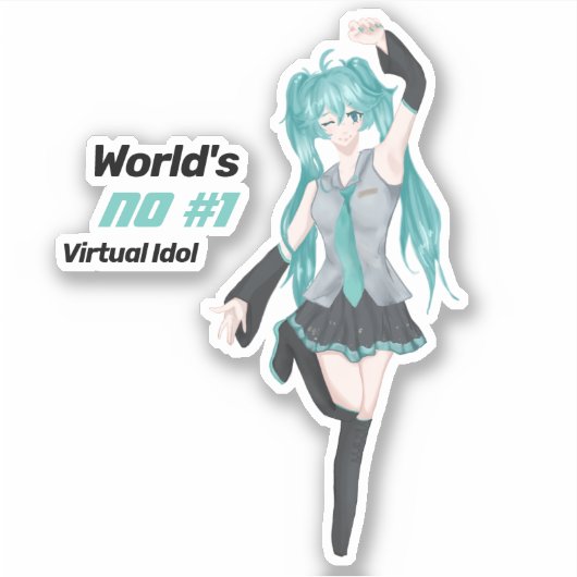 Miku Custom-Cut Vinyl Sticker (Vorderseite)