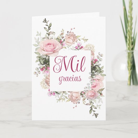 Mil Gracias, Tarjeta en Español, Danke, Karte (Vorderseite)