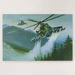 Mil Mi-24 Hind - Illustrierter Angriffshubschraube Puzzle