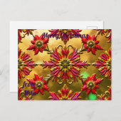 MILA ~ CHRISTMAS ~ 3D-Blume Postkarte (Vorne/Hinten)